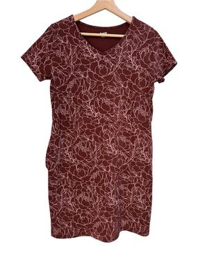 Duluth Trading Co Noga Cotton Stretch Dress Women Small Floral Athletic Gorpcore